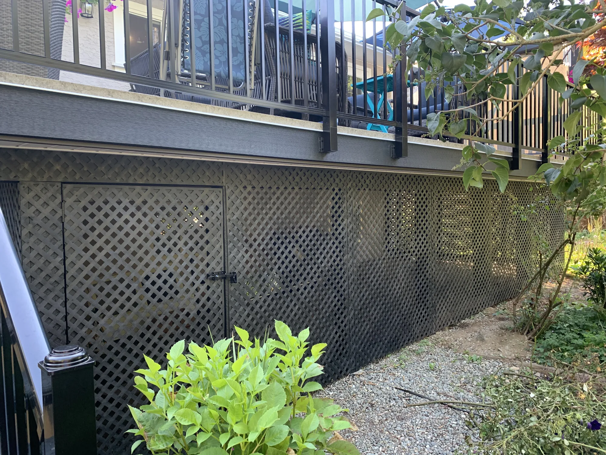 Raised deck with lattice skirt